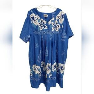 Anthony Richards Blue and White Floral Pajama Dress